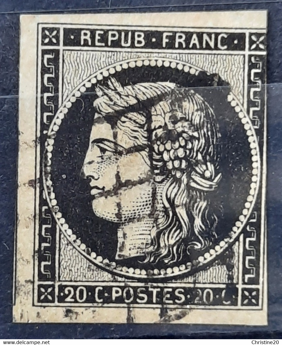 France 1849 N°3 Ob Touché Cote 70€ - 1849-1850 Ceres