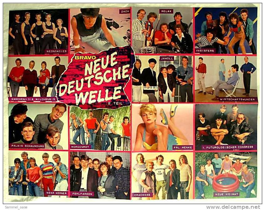 Musik Poster -  Neue Deutsche Welle  - Rückseitig CONAN ( Arnold Schwarzenegger ) - Ca.52 X 40 Cm  -  Von Bravo Ca. 1982 - Posters