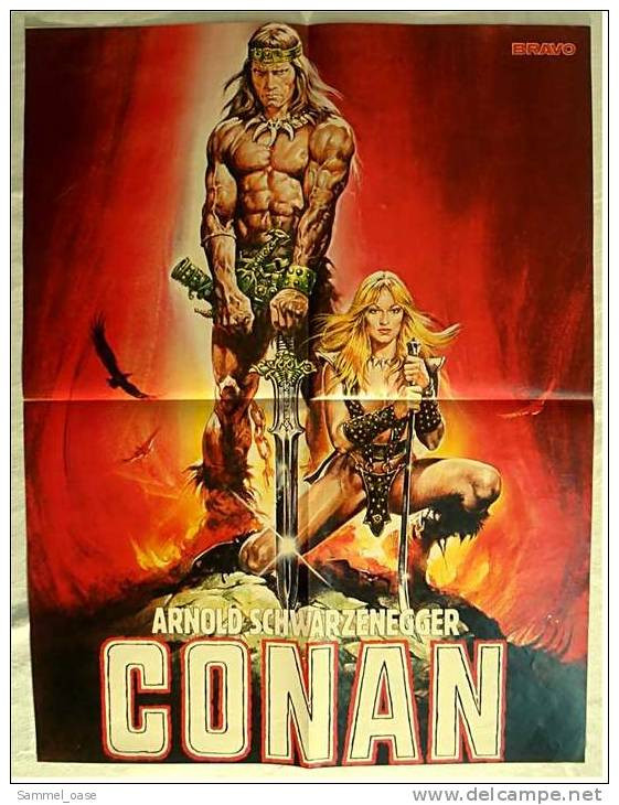 Musik Poster -  Neue Deutsche Welle  - Rückseitig CONAN ( Arnold Schwarzenegger ) - Ca.52 X 40 Cm  -  Von Bravo Ca. 1982 - Posters