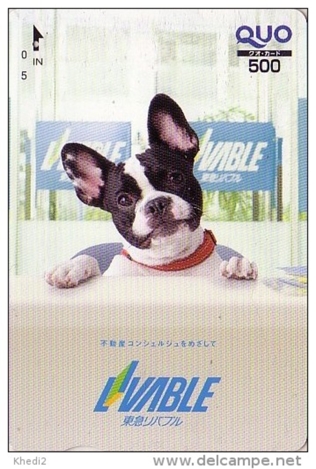 Carte Prépayée JAPON - Animal - CHIEN BOULEDOGUE - BULLDOG Dog JAPAN Card - BULLDOGGE Hund QUO Karte -   1215 - Honden