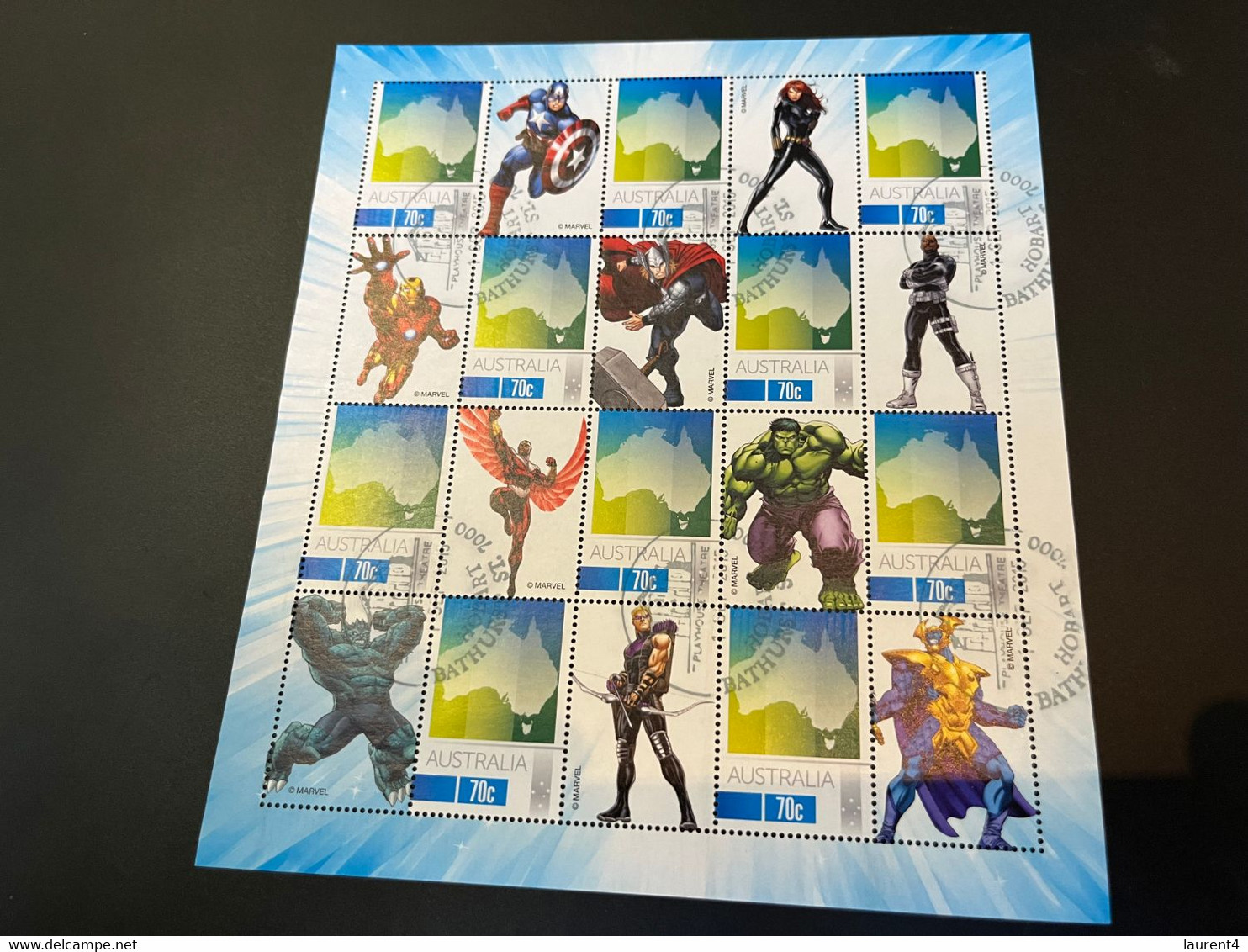 (1 P 34 B) Anstralia (postmarked) Mini-sheet - Marvel - Fogli Completi