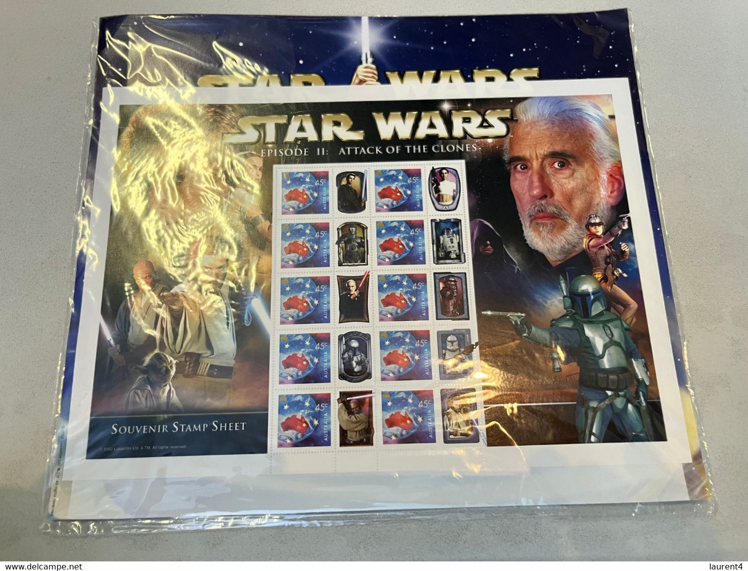 (1 P 34 B) Australia (mint Mini-sheet) - Star War Episode II - Attack Of The Clones (28 X 21 Cm) - Feuilles, Planches  Et Multiples