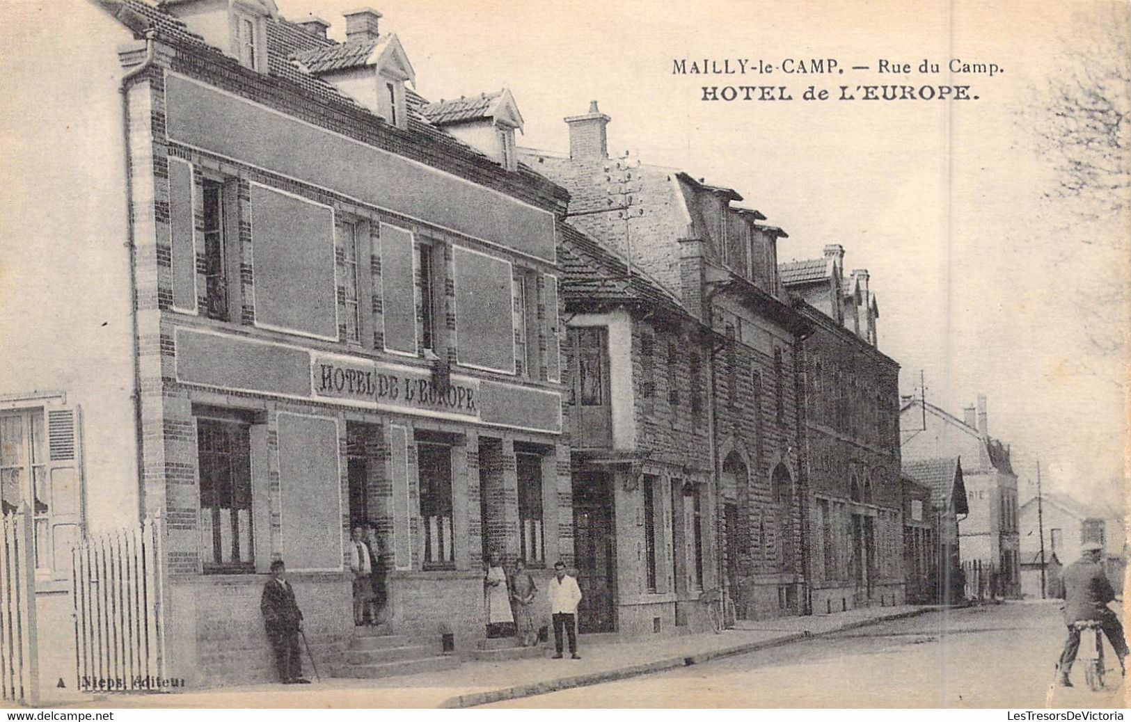 FRANCE - 10 - Mailly-le-Camp - Rue Du Camp - Hôtel De L'Europe - Editeur : Nieps - Carte Postale Ancienne - Mailly-le-Camp