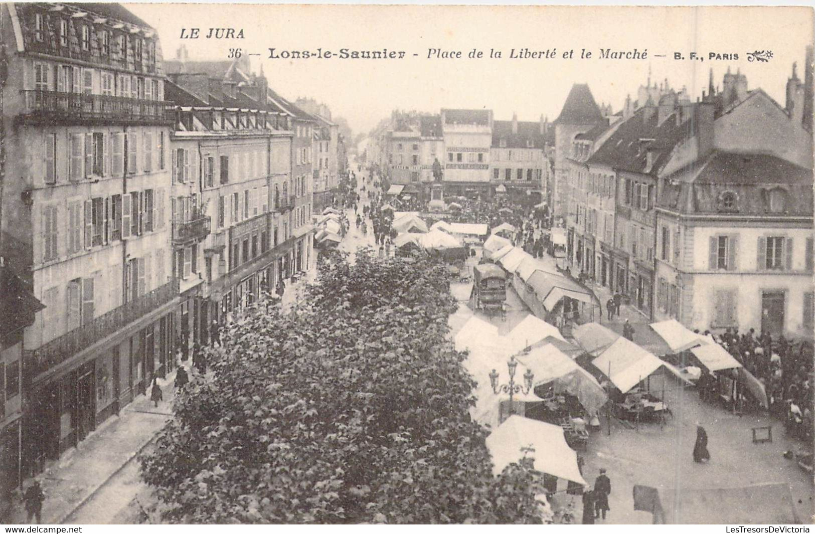 FRANCE - 39 - Lons-le-Saunier - Place De La Liberté Et Le Marché - Animée - Carte Postale Ancienne - Lons Le Saunier