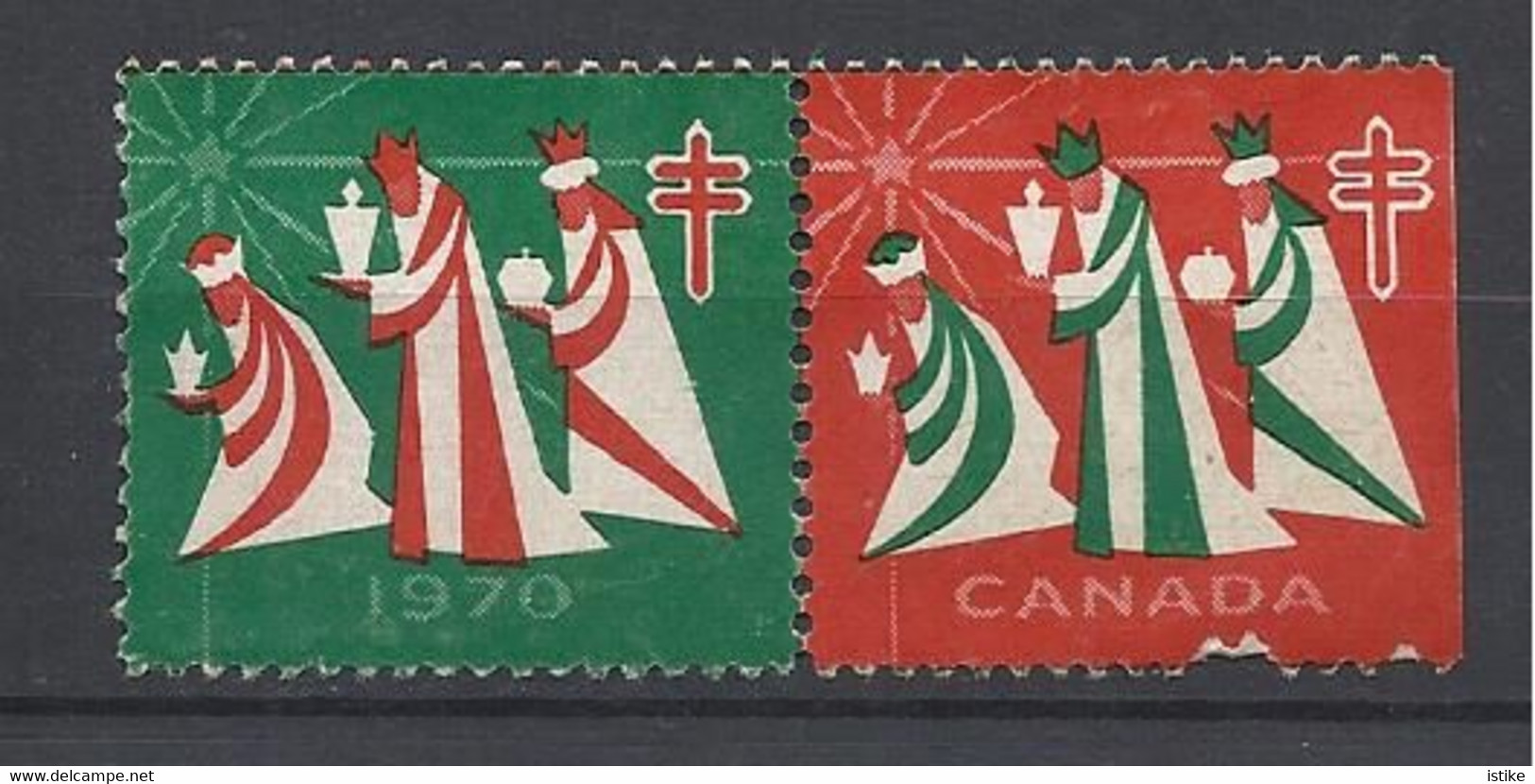 Canada, Christmas 1970, Lot Of 2. - Vignettes Locales Et Privées