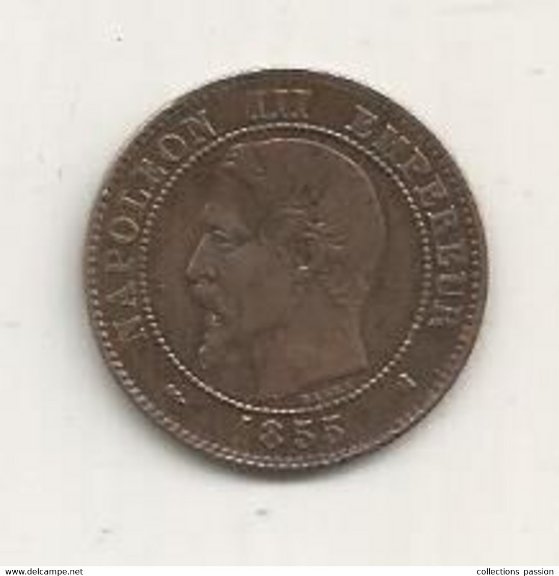 JC, Monnaie , France , 2 Centimes NAPOLEON III ,  1855 K  ,  2 Scans - 2 Centimes