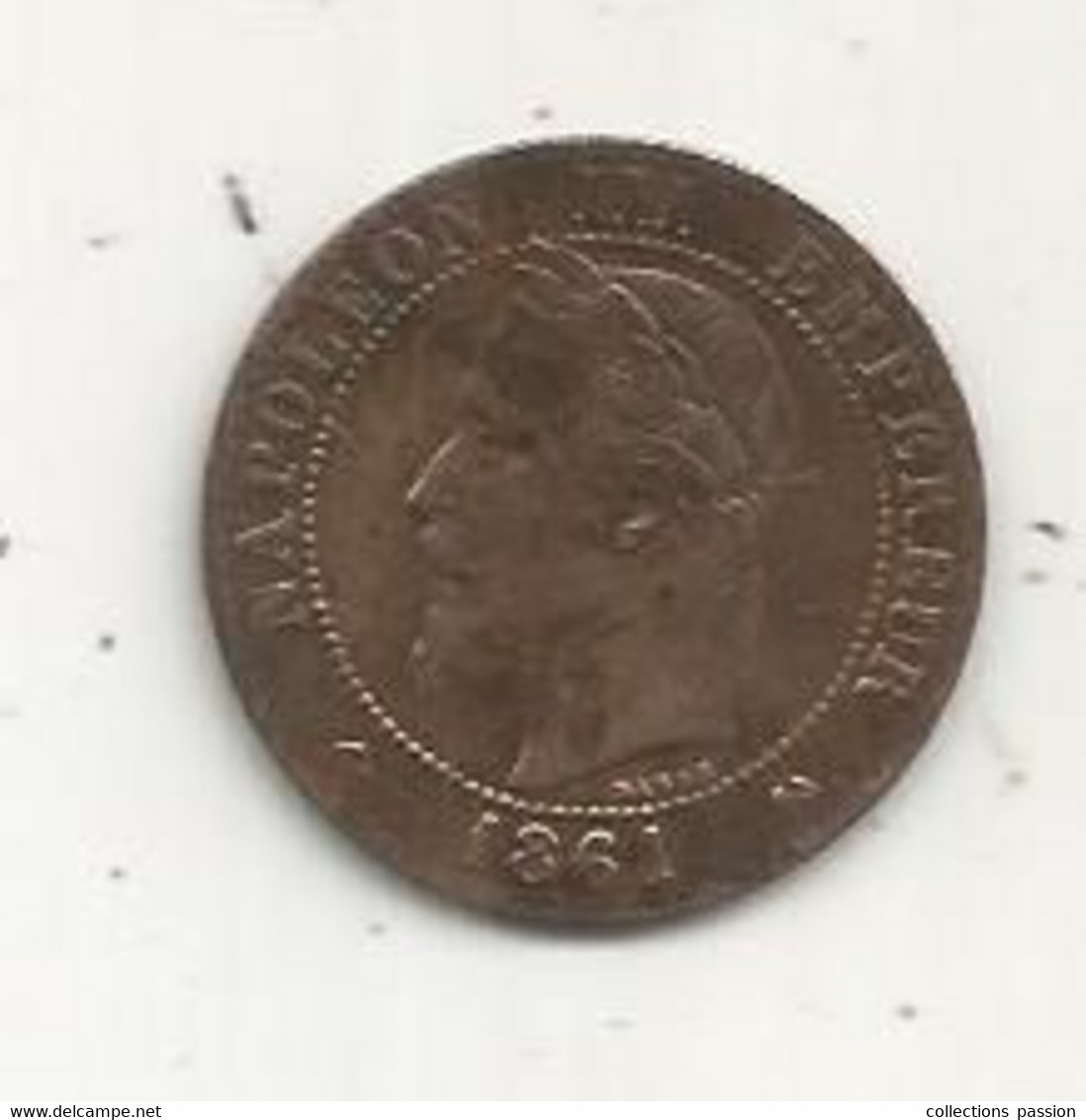 JC, Monnaie , France , 2 Centimes NAPOLEON III ,  1861 K  ,  2 Scans - 2 Centimes