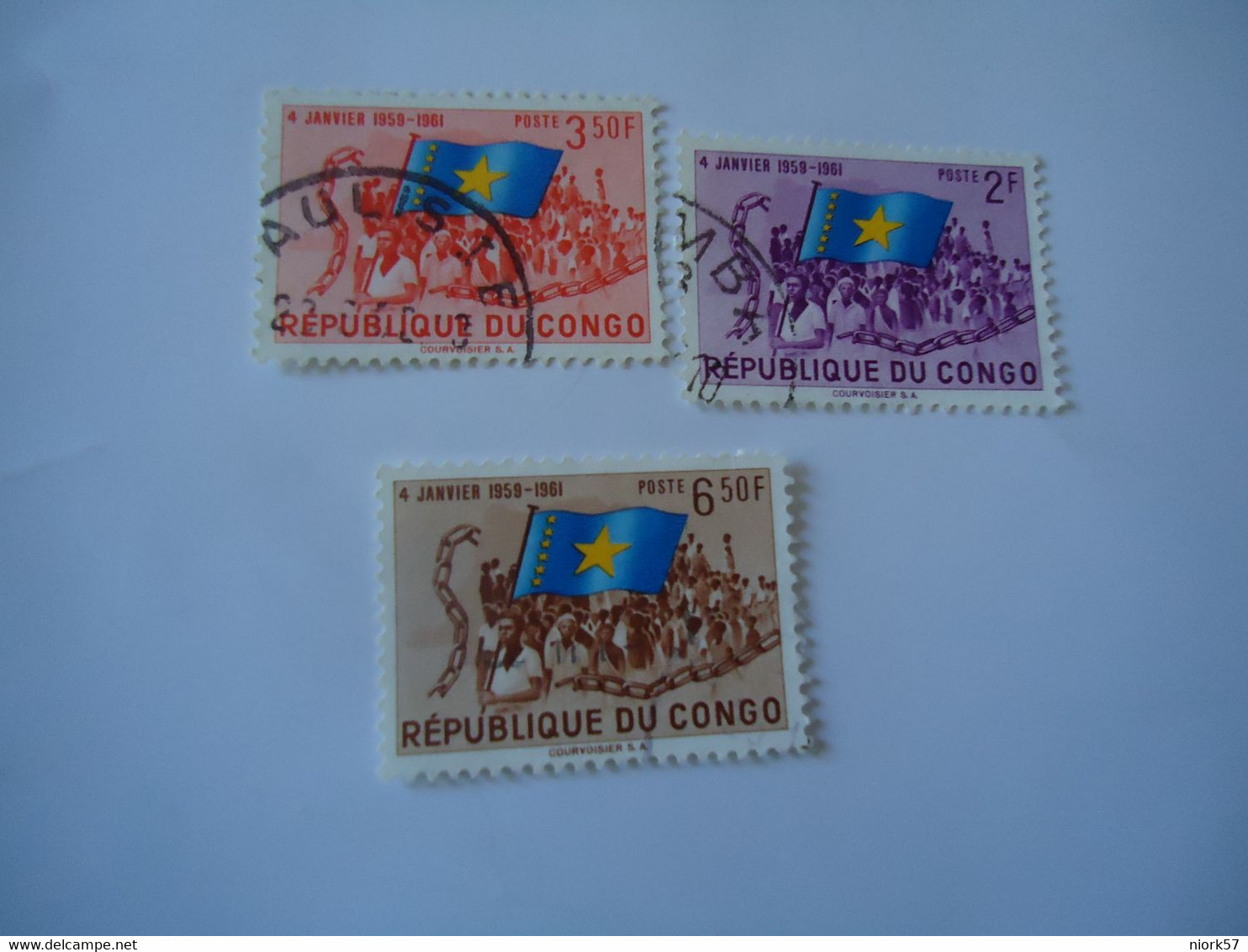 CONGO   USED STAMPS ANNIVERSARIES  FLAGS - Andere & Zonder Classificatie