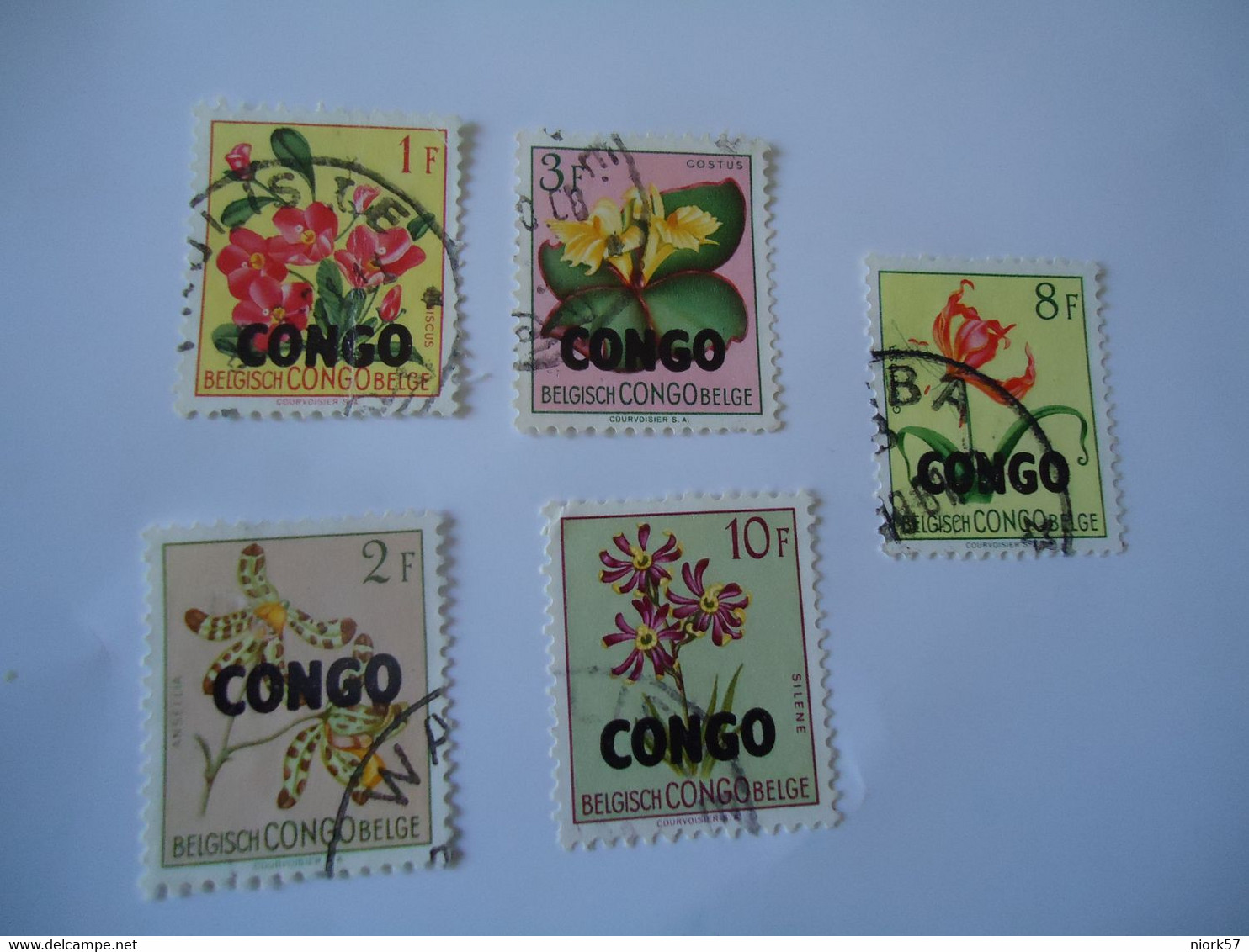 CONGO   USED STAMPS FLOWERS   OVERPRINT - Autres & Non Classés