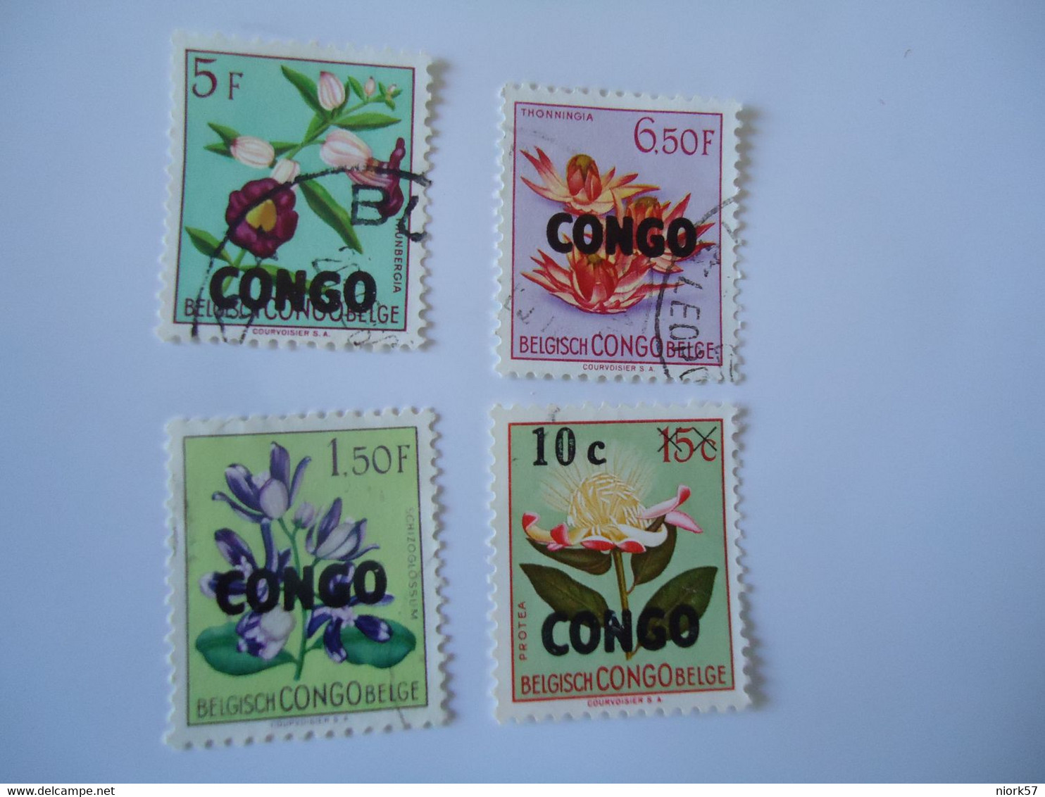 CONGO   USED STAMPS FLOWERS   OVERPRINT - Andere & Zonder Classificatie