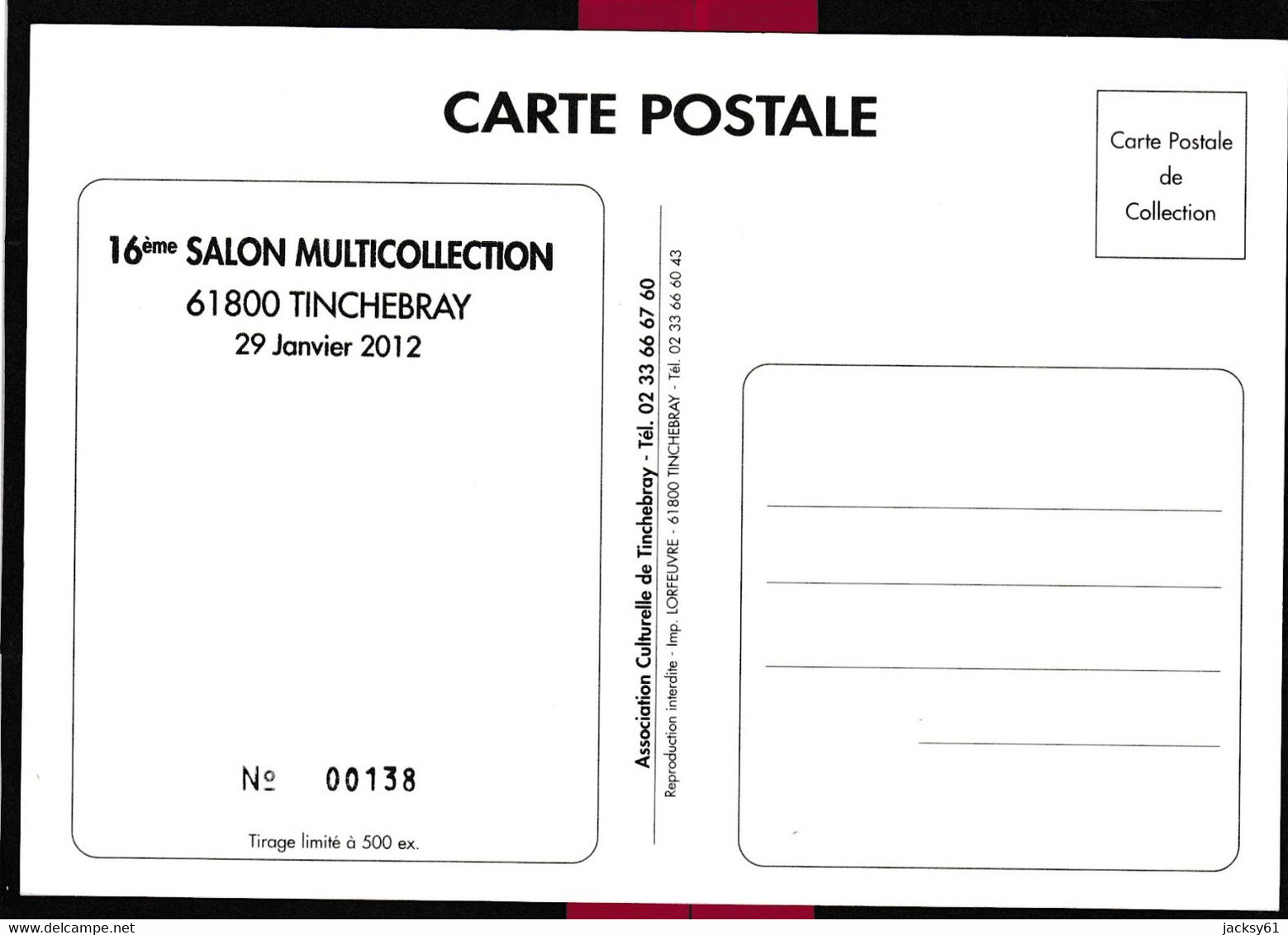 61 - Tinchebray - 16 ème Salon Multicollection  29 Janvier 2010 - Bourses & Salons De Collections