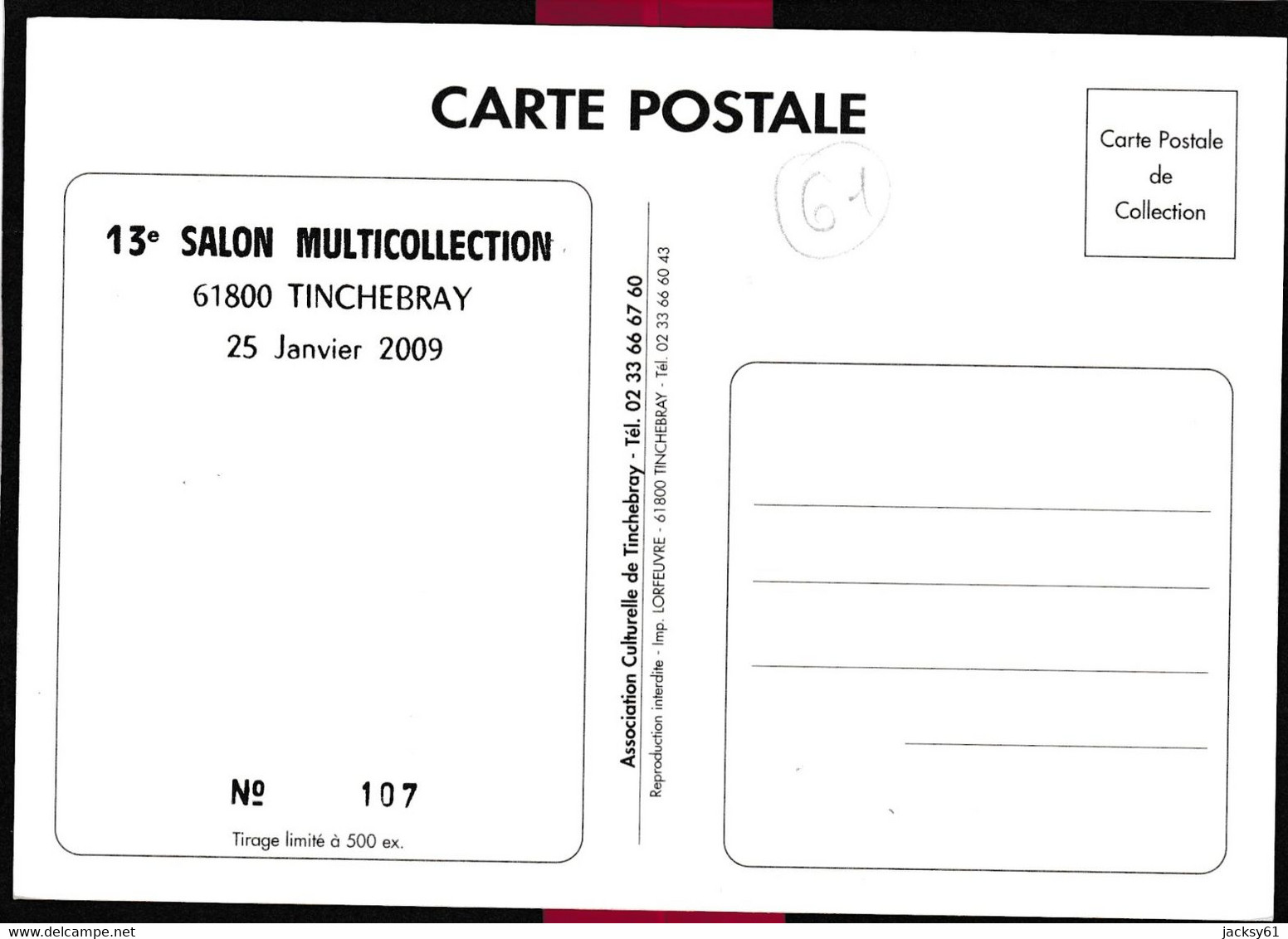 61 - Tinchebray - 12 ème Salon Multicollection  27 Janvier 2010 - Bourses & Salons De Collections