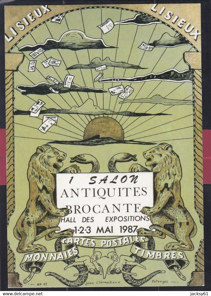 14 - Lisieux - 1 Salon Antiquites Brocante Hall Des Expositions 1 - 2 - 3 Mai 1987 - Cartes Postales - Monnaies - Timbre - Bourses & Salons De Collections