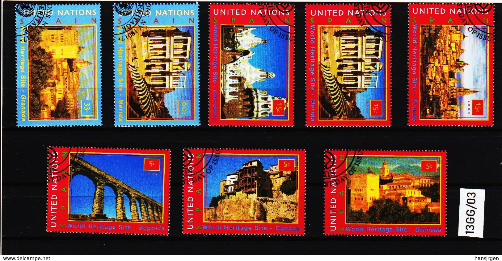 13GG/03 VEREINTE NATIONEN NEW YORK 2000  MICHL 846/47 + 848/53 Gestempelt Siehe ABBILBUNG - Used Stamps