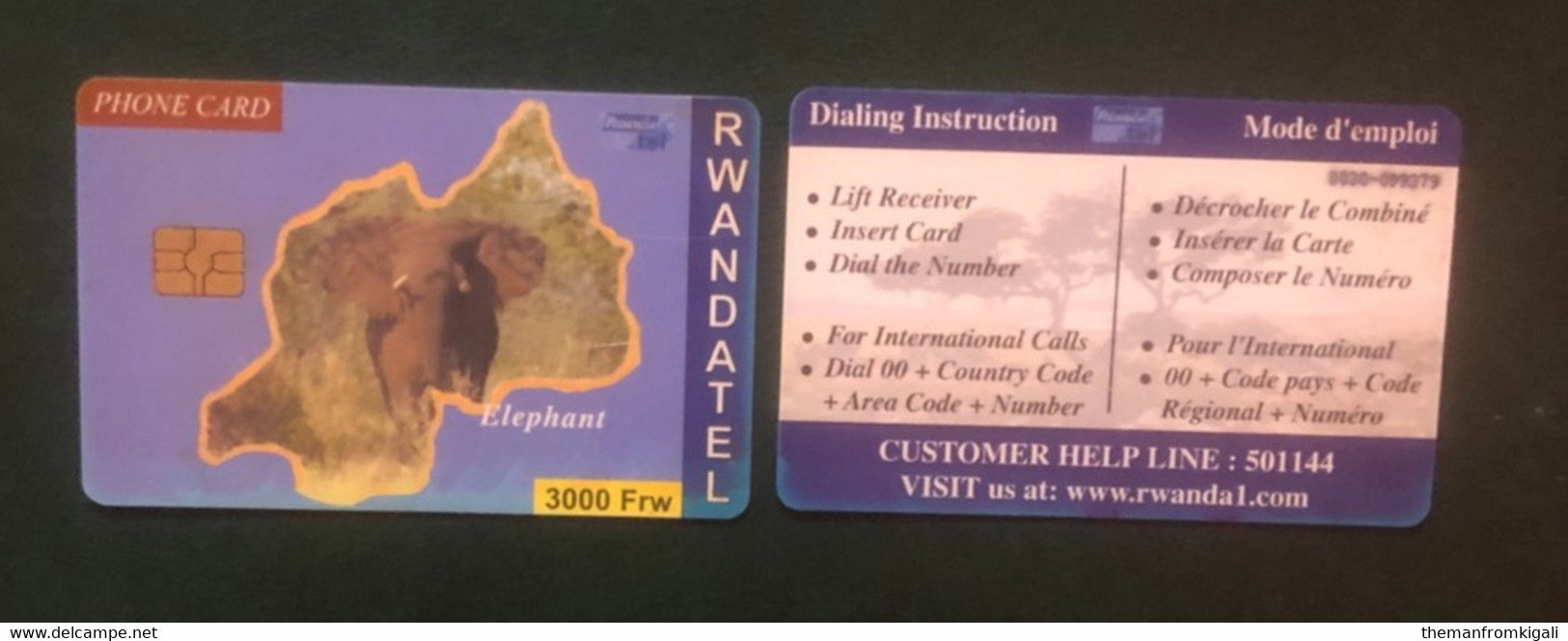 Rwanda Elephant Chip Card - Ruanda