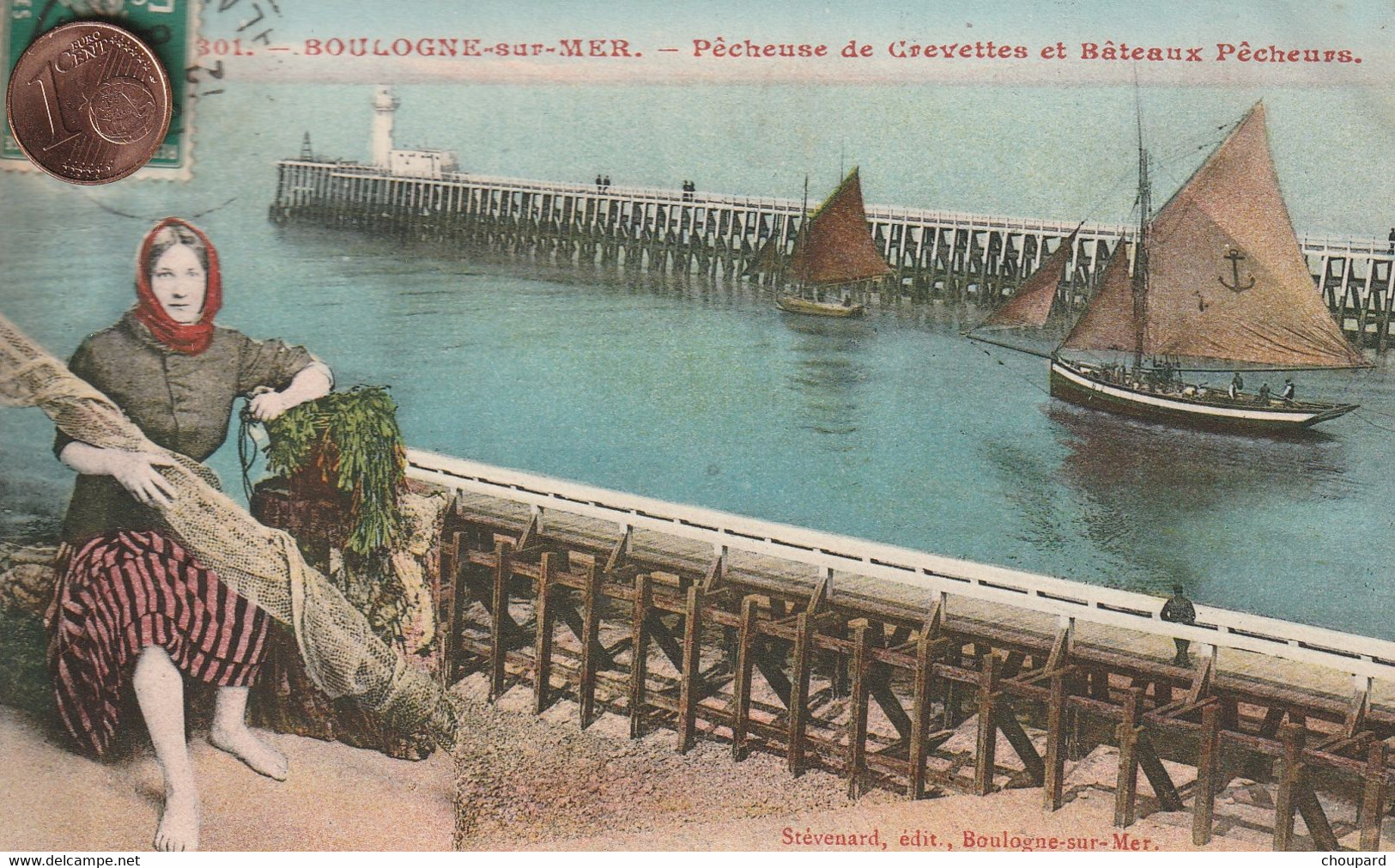 62- Très Belle Carte Postale Ancienne De BOULOGNE SUR MER    Pècheuse De Crevettes - Boulogne Sur Mer