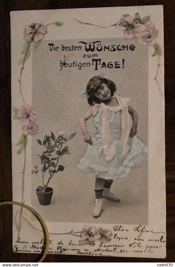 AK 1903 Cpa Enfant Fille Voyagée Colmar Elsass Alsace Jugendstil - Sonstige & Ohne Zuordnung