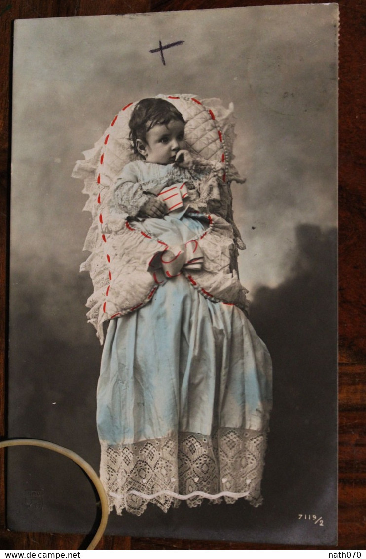 AK 1908 Cpa Enfant Nouveau Né Bébé Voyagée Colmar Elsass Alsace Carte Photo - Sonstige & Ohne Zuordnung