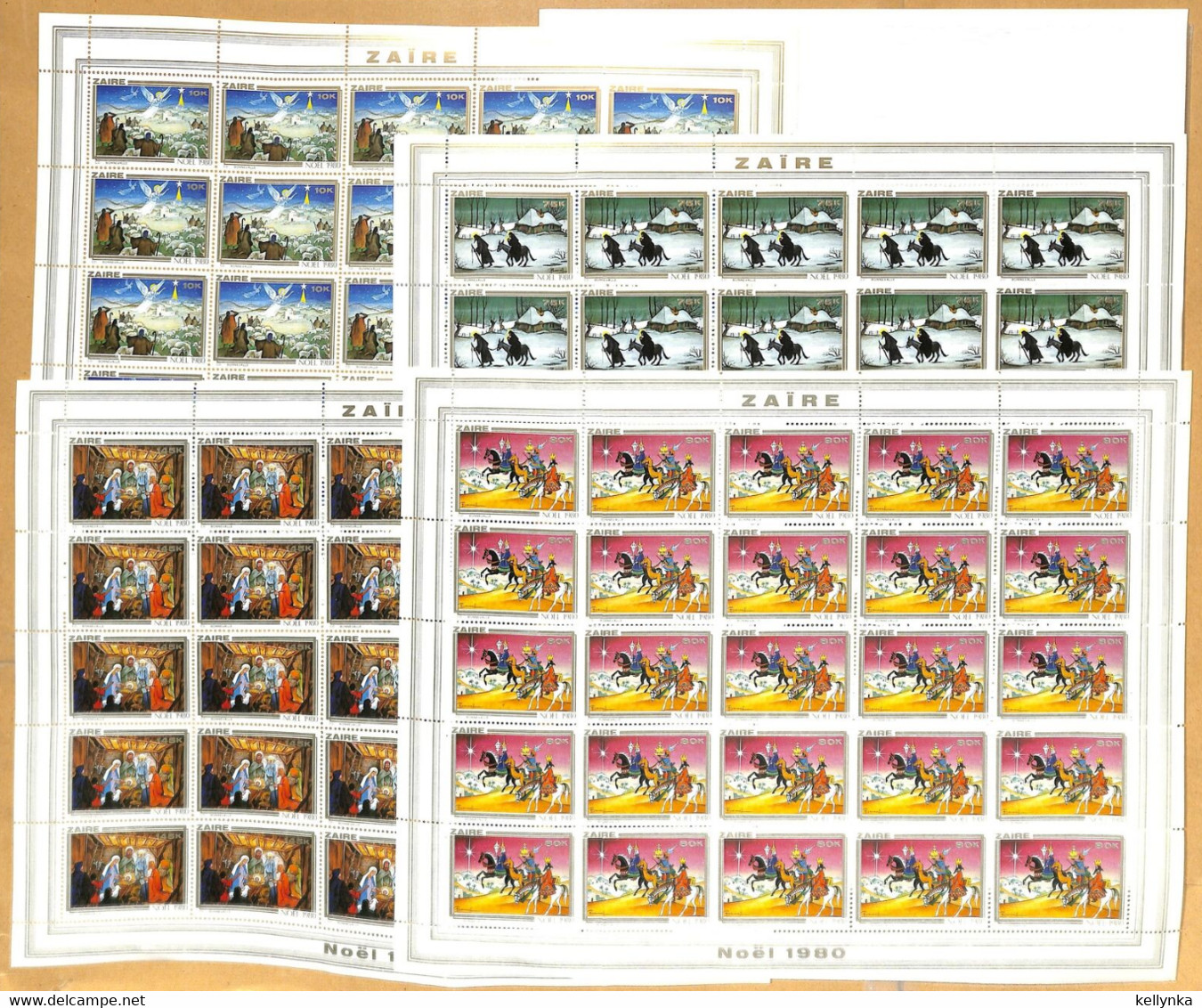 Zaïre - 1071/1074 - Feuilles De 25 -  Noël - 1984 - MNH - Ongebruikt