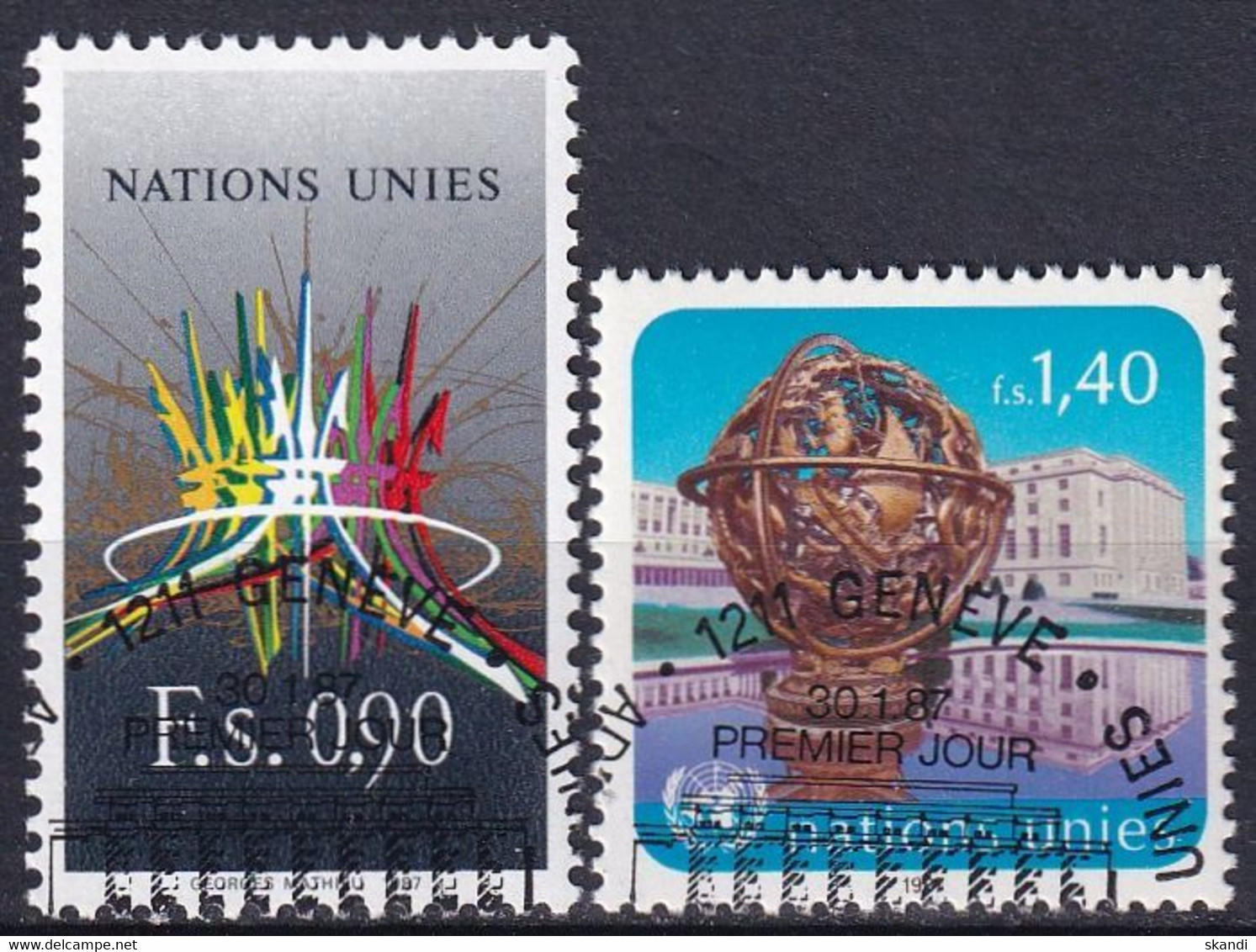 UNO GENF 1987 Mi-Nr. 152/53 O Used - Aus Abo - Used Stamps