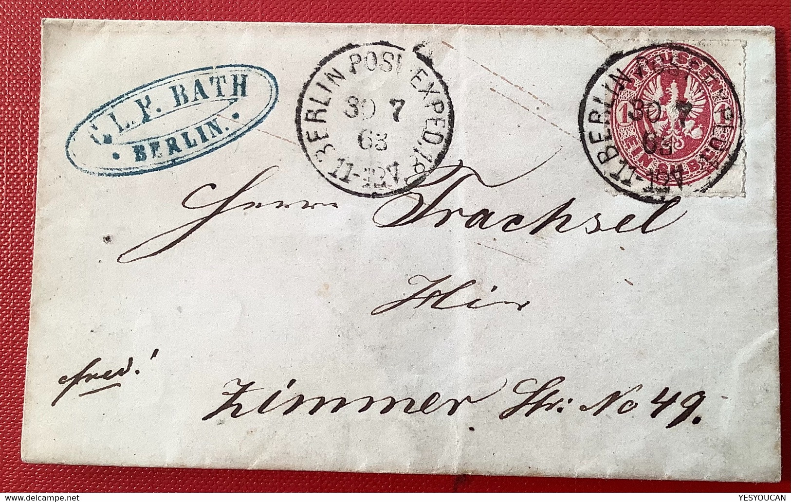 "BERLIN POST EXPED.18" 1863 Hübscher Orts-Brief Preussen 1Sgr Tadellos - Storia Postale