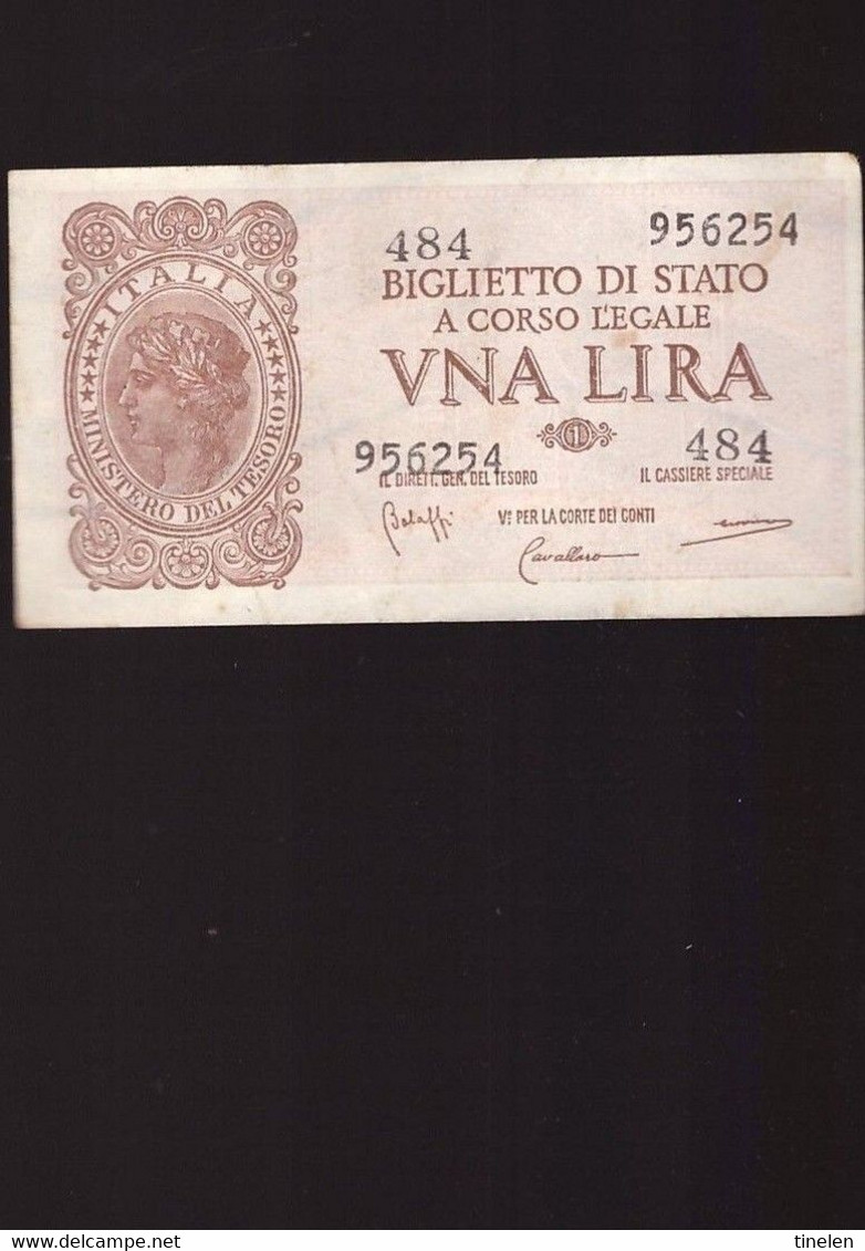 1944 - ITALIA Luogotenenza - Banconota LIRE 1 - Italia – 1 Lira