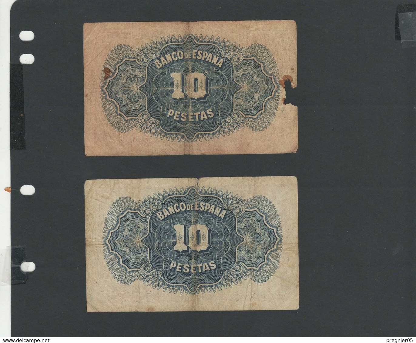 ESPAGNE - LOT 2 Billets 10 Pesetas 1935 AB-TB/VG-F Pick-086 - 10 Pesetas