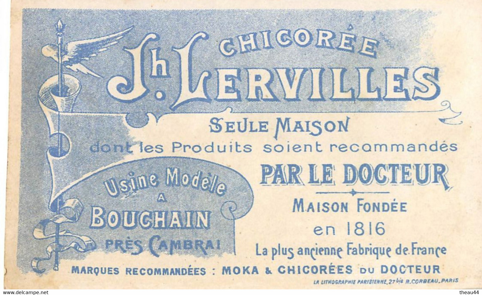 ¤¤  -  BOUCHAIN   -  Lot De 2 Chromos De La Chicorée " Jh. LERVILLES "  -  ¤¤ - Bouchain