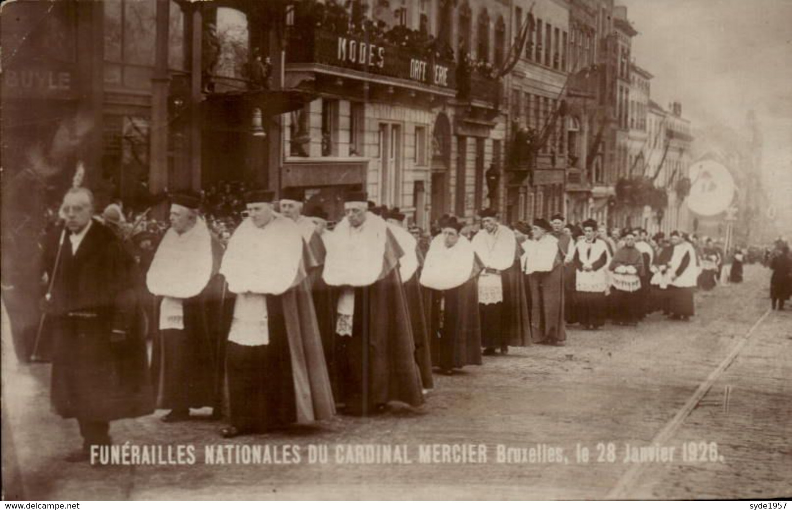 Belgique, Funérailles Nationales Du Cardinal Mercier, Bruxelles, Le 28 Janvier 1926 , Photo Véritable - Beroemde Personen