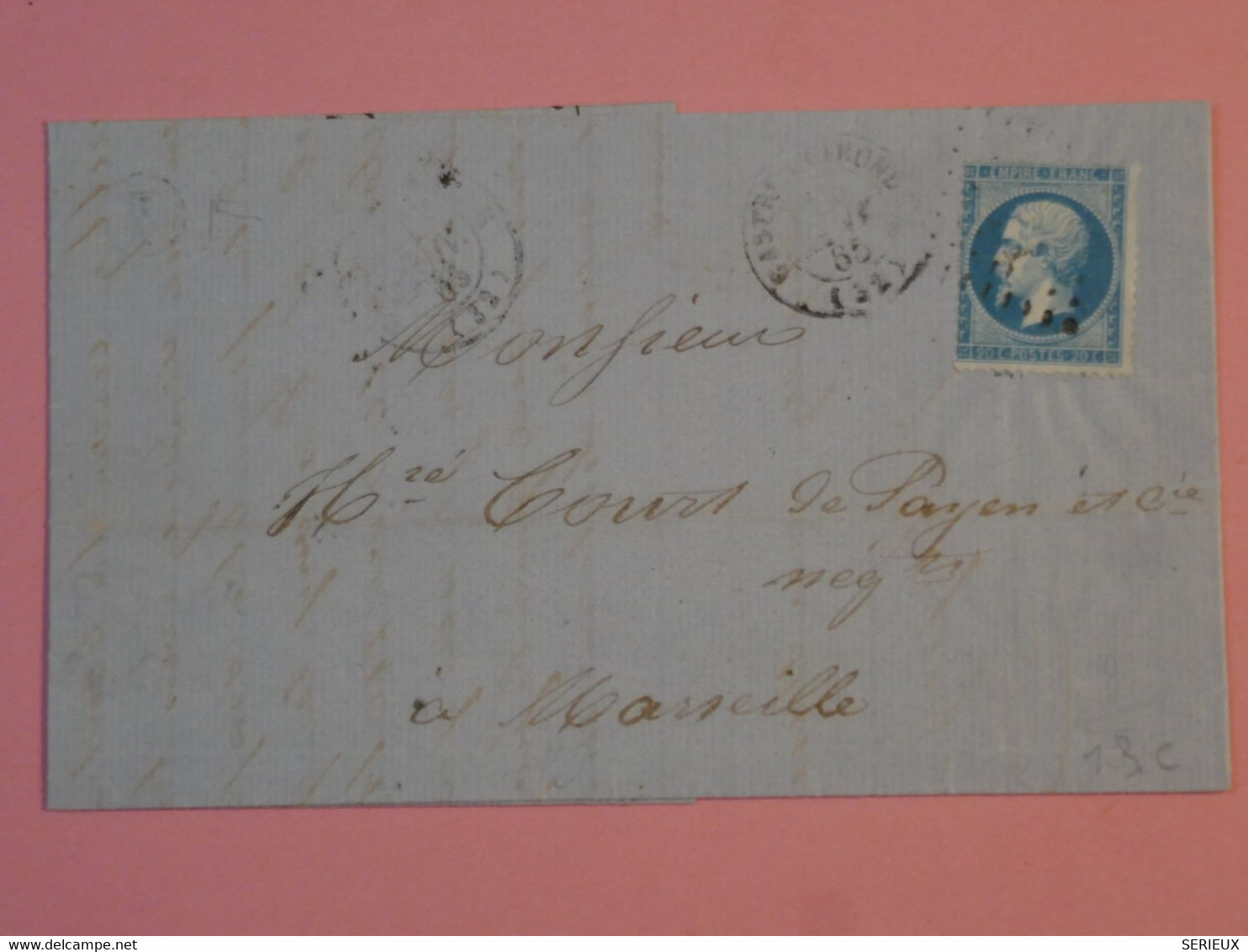 AP 40  FRANCE  BELLE LETTRE 1865  CASTRES A MARSEILLE  +N° 22 ++AFF. INTERESSANT + + - 1862 Napoléon III