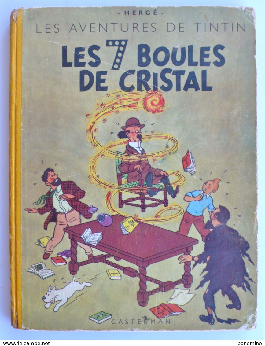 Tintin Les 7 Boules De Cristal B2 1948 Titre Noir - Tintin