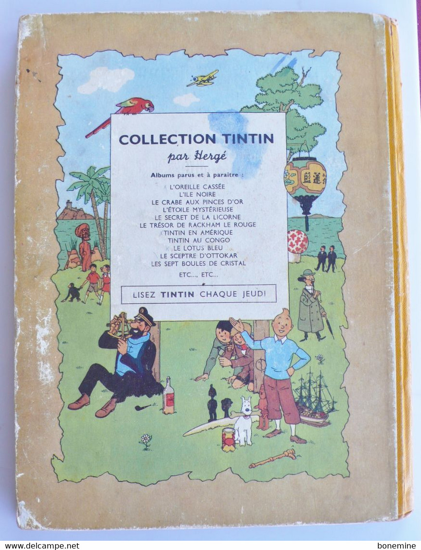 Tintin Les 7 Boules De Cristal B2 1948 Titre Noir - Tintin