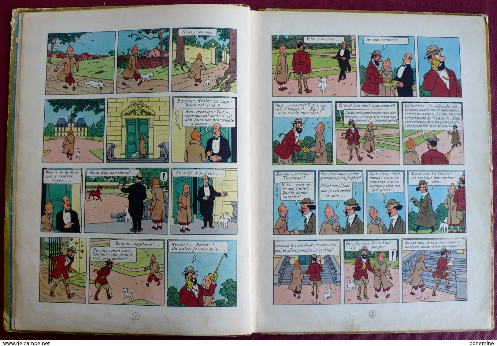 Tintin Les 7 Boules de Cristal B2 1948 titre Noir