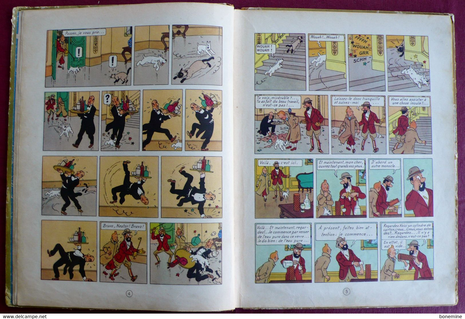 Tintin Les 7 Boules de Cristal B2 1948 titre Noir