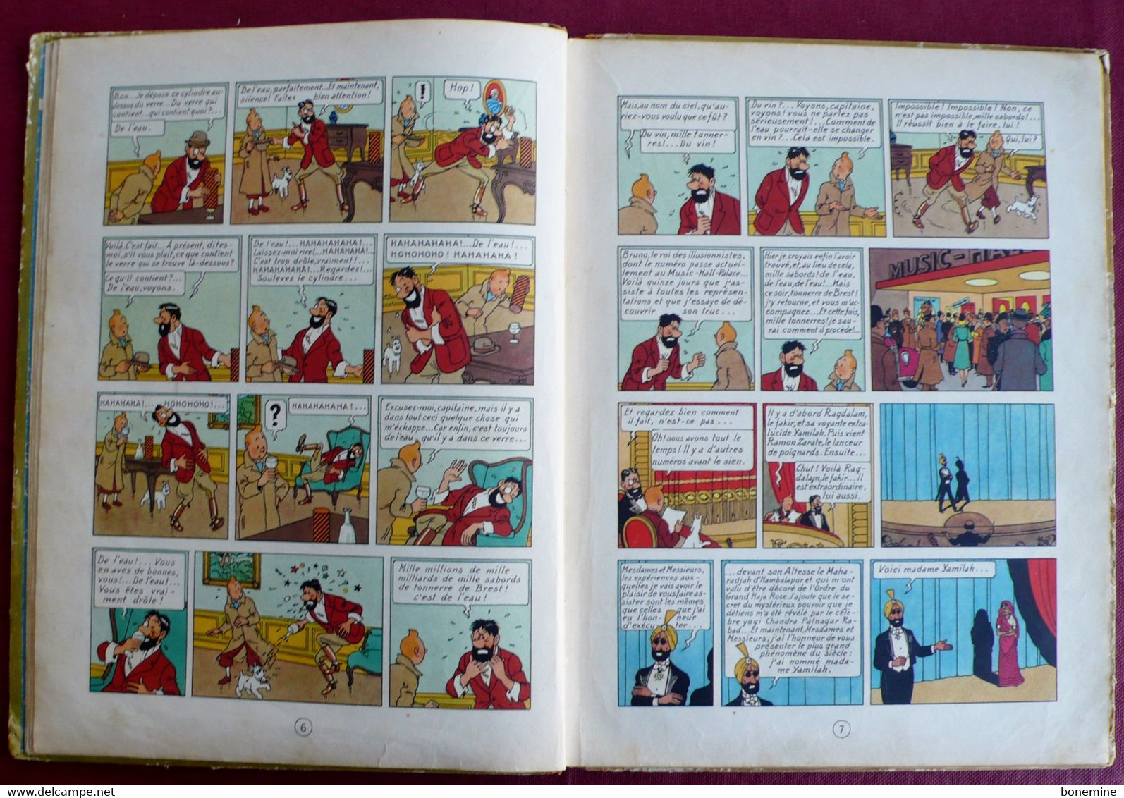 Tintin Les 7 Boules de Cristal B2 1948 titre Noir