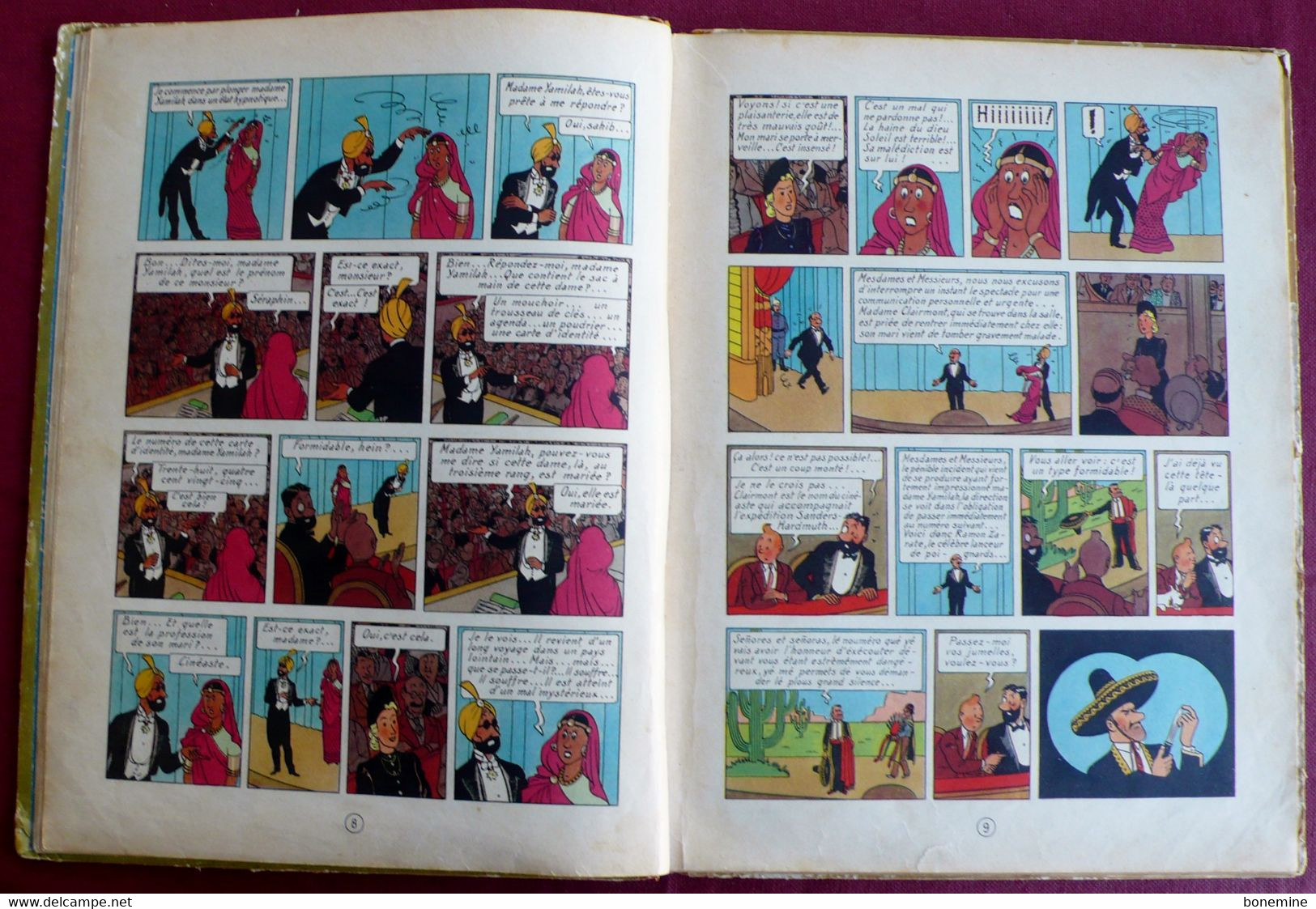 Tintin Les 7 Boules de Cristal B2 1948 titre Noir