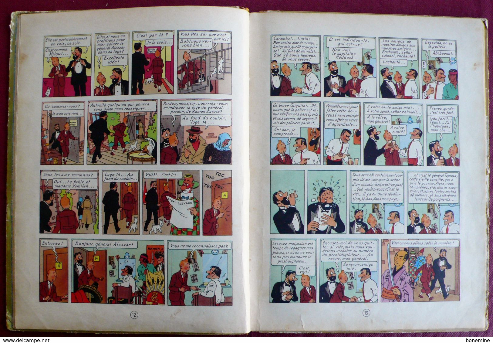 Tintin Les 7 Boules de Cristal B2 1948 titre Noir