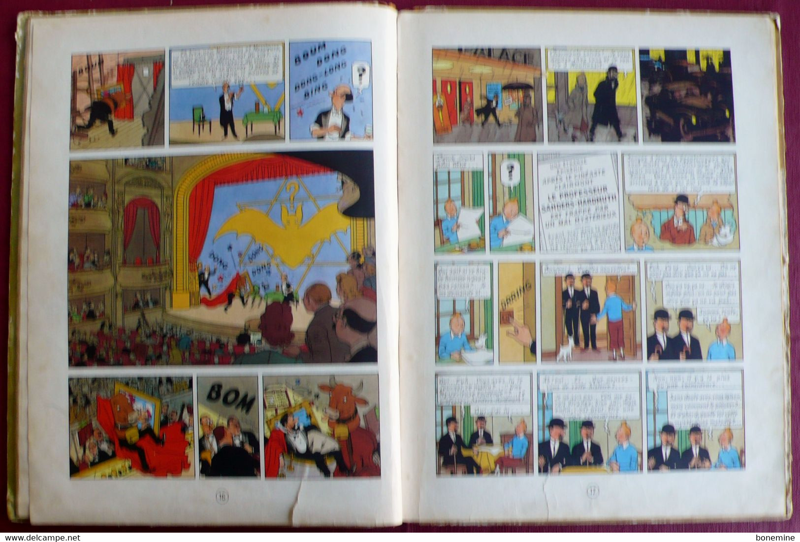 Tintin Les 7 Boules de Cristal B2 1948 titre Noir