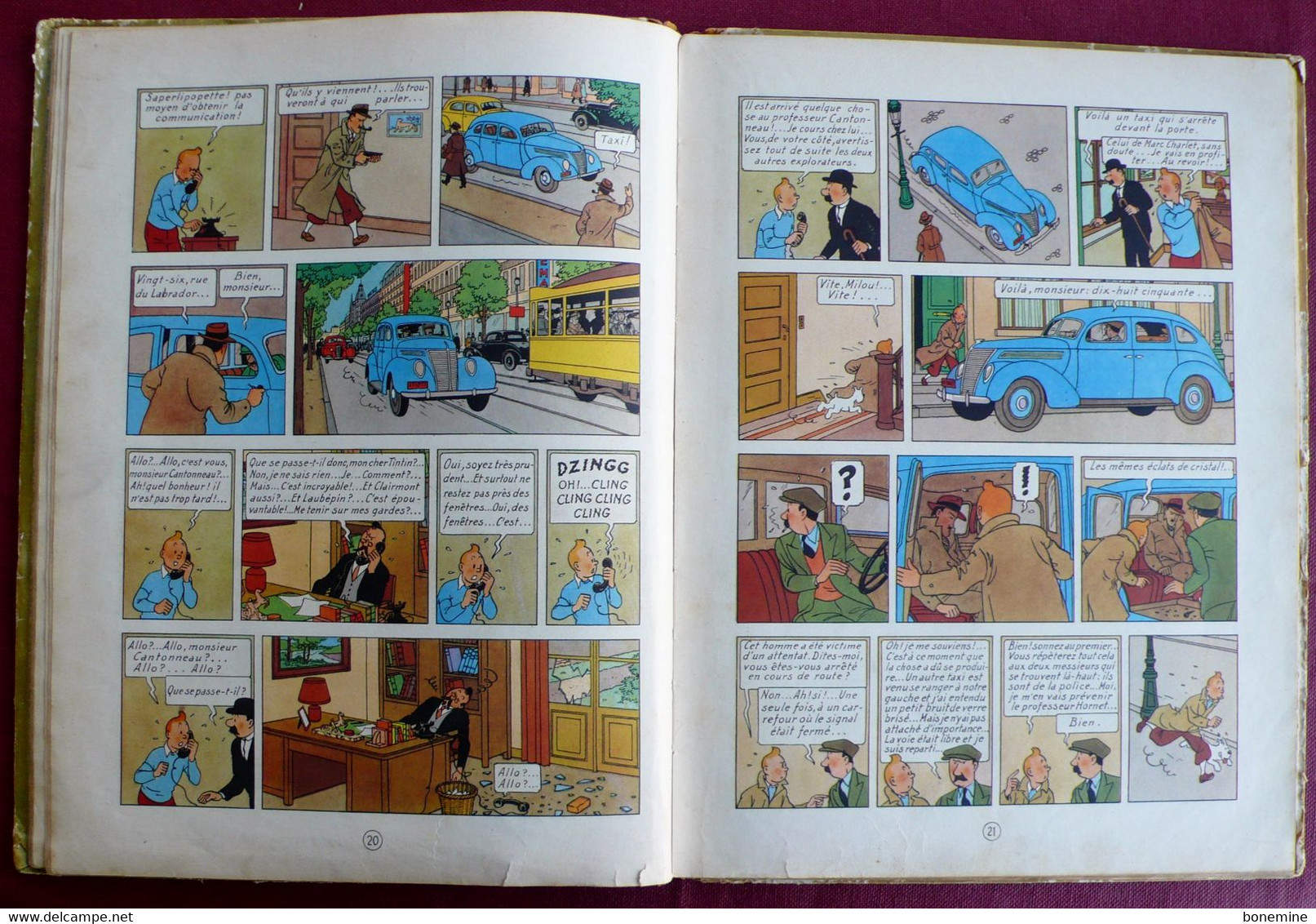 Tintin Les 7 Boules de Cristal B2 1948 titre Noir