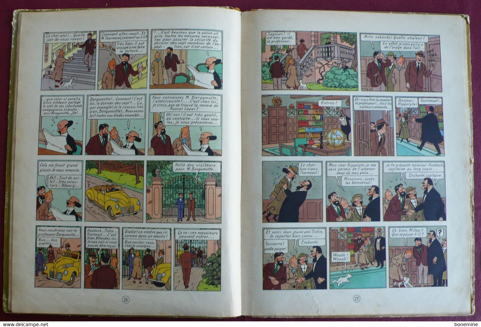 Tintin Les 7 Boules de Cristal B2 1948 titre Noir