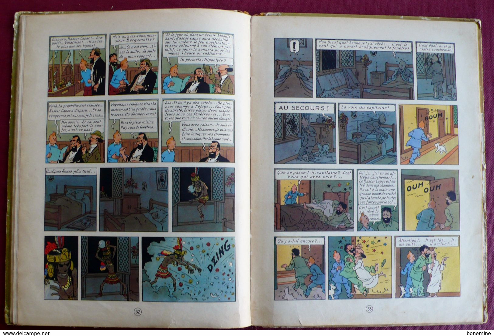 Tintin Les 7 Boules de Cristal B2 1948 titre Noir