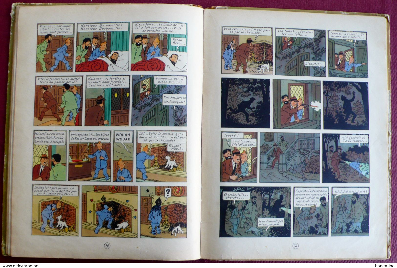 Tintin Les 7 Boules de Cristal B2 1948 titre Noir