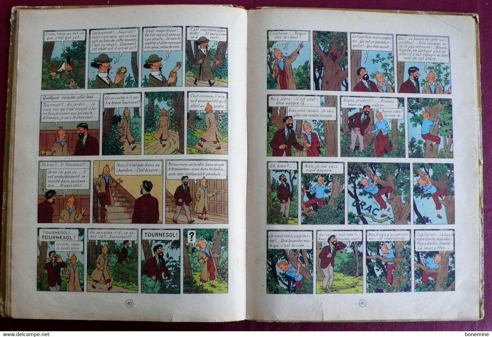 Tintin Les 7 Boules de Cristal B2 1948 titre Noir