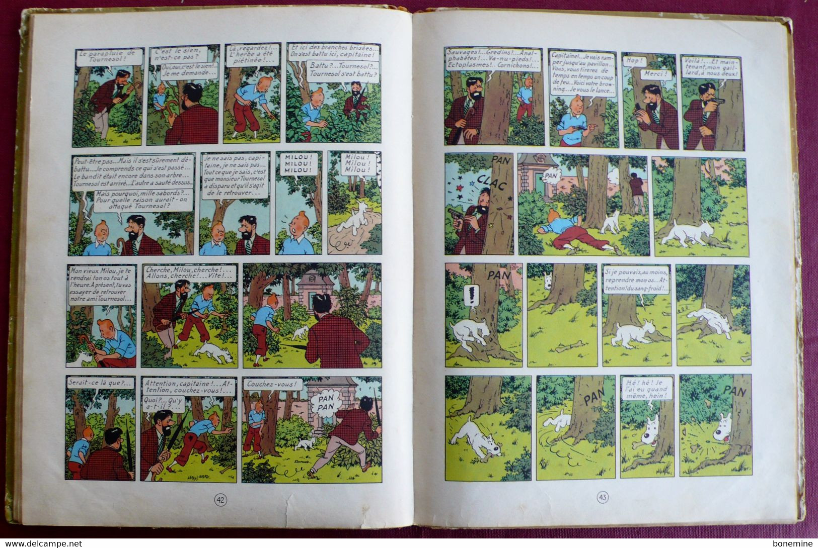 Tintin Les 7 Boules de Cristal B2 1948 titre Noir