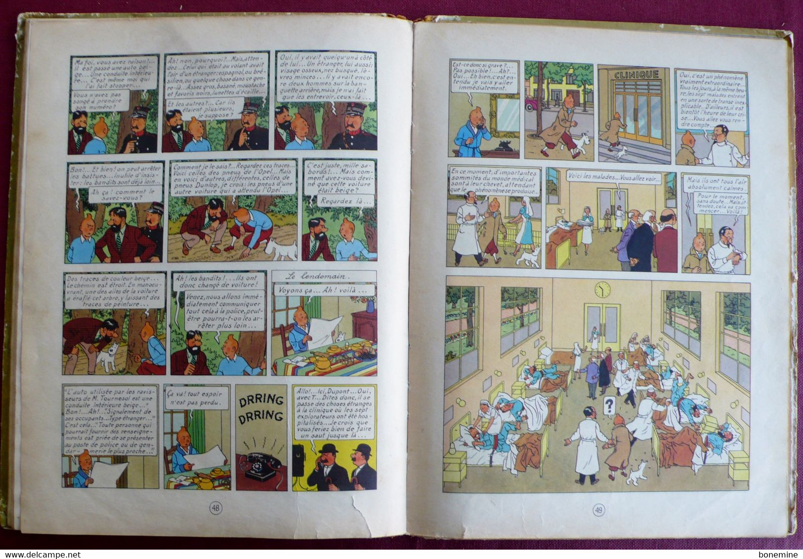 Tintin Les 7 Boules de Cristal B2 1948 titre Noir