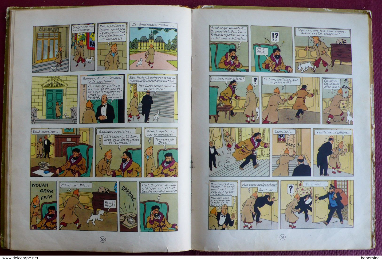 Tintin Les 7 Boules de Cristal B2 1948 titre Noir