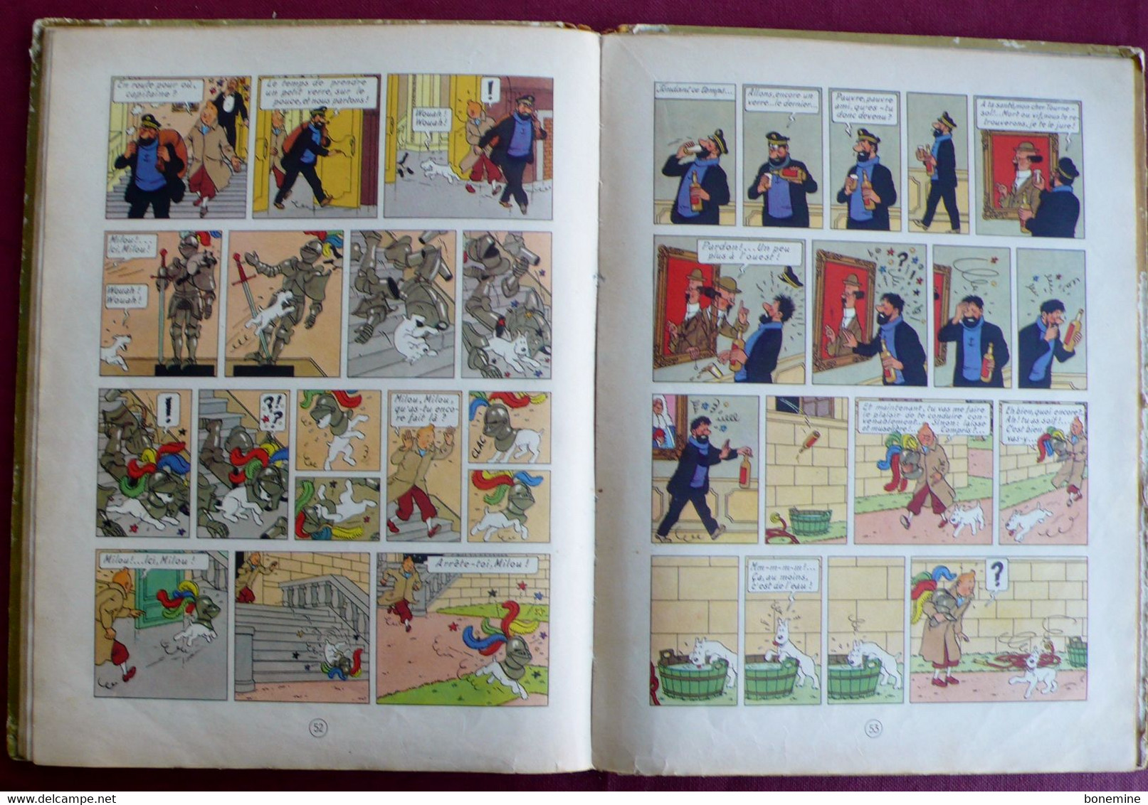 Tintin Les 7 Boules de Cristal B2 1948 titre Noir