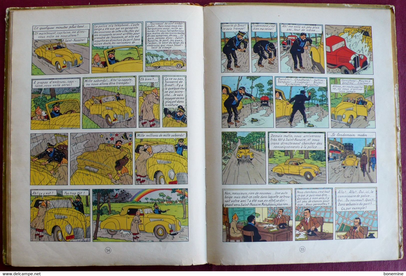 Tintin Les 7 Boules de Cristal B2 1948 titre Noir