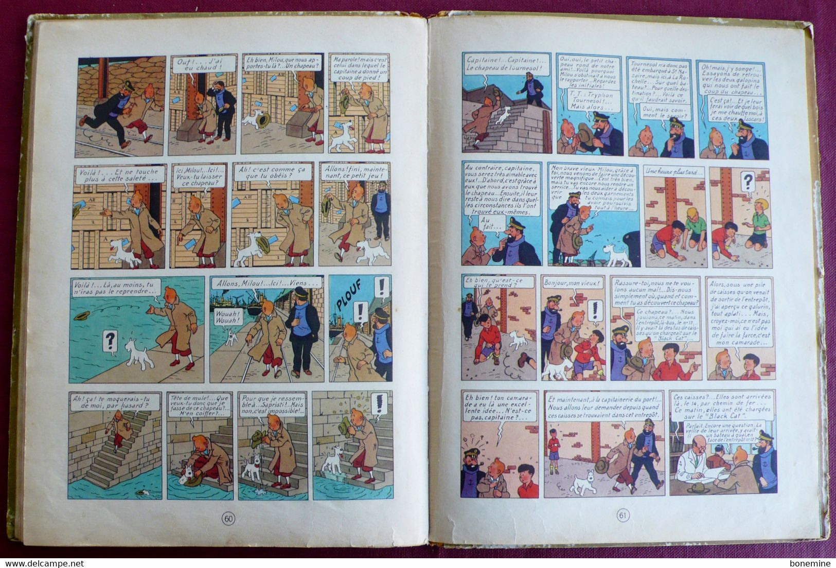 Tintin Les 7 Boules de Cristal B2 1948 titre Noir