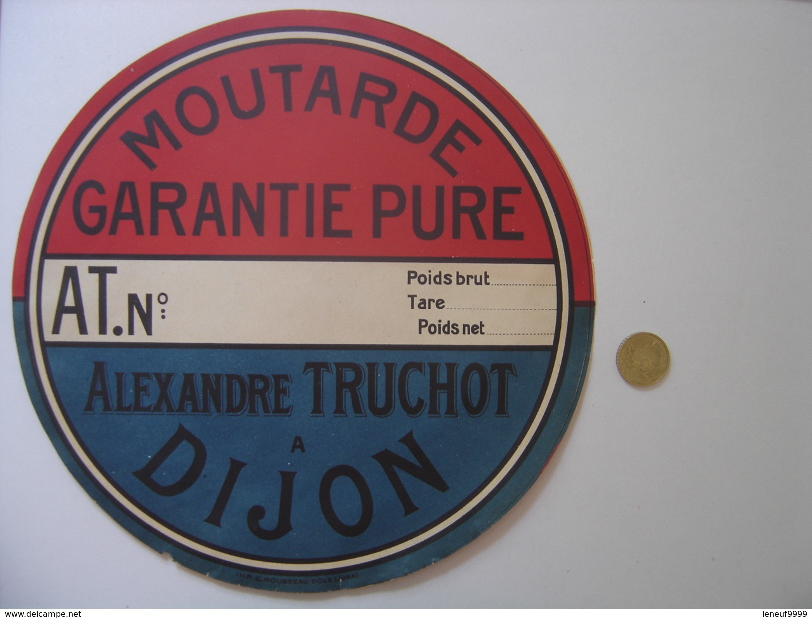 ANCIENNE Enseigne Etiquette Vierge Boite MOUTARDE ALEXANDRE TRUCHOT DIJON - Letreros